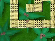 Free online physics puzzle game Coco Nudge, featuring a lone coconut rolling back to its tree