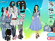 Spring Denim Trend dress up game screenshot showing a girl wearing a stylish denim jacket and a floral skirt - PlayArcadeHub