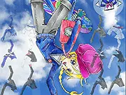 Gameplay screenshot of the free online manga fashion game Skater Schoolgirl Dressup, showing a student character wearing a partially customized school uniform with a skateboard and street style accessories.