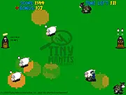 Free Sheep Tycoon online game screenshot, player milking sheep and making cheese and butter on PlayArcadeHub