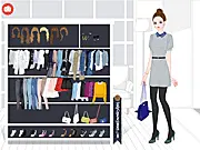 Screenshot of Delightful Look free online dress-up game, model wearing a glamorous gown, fashion and styling game