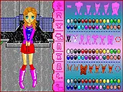 Anime School Girl Dress Up free online game image showing an anime girl in a customizable school uniform.
