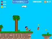 Bip the Caveboy retro platformer game online, free Mario style platformer, young caveman Bip jumping, classic 8-bit gaming on PlayArcadeHub