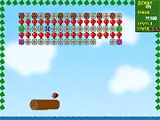 Bug Bounce free online game, Breakout-style arcade with a ladybug, Ms. Bug bouncing off a paddle, collecting aphids in a flower field