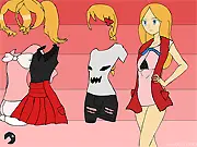 Serena Dress Up free online fashion game screenshot - styling a model with clothes and accessories