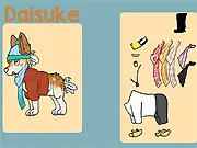 Dress Up Daisuke free online game, styling a cute dog with hats and clothes