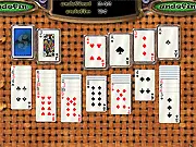 Play Solitaire Oberon free online classic card game, showing a deck of cards laid out for a standard Solitaire game.