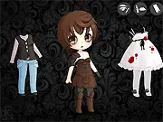 Mini Lacey Dress Up game screenshot showing Lacey in a unique outfit with various fashion accessories.