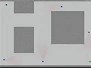 Ultimate Assassin free online game screenshot, player character sneaking around two enemy guards near a green target in a dark hallway on PlayArcadeHub