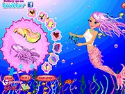 Mermaid Performance online game screenshot - a beautiful mermaid model ready to perform in her dazzling new outfit