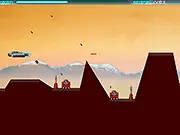 Free online arcade shooter game Planet Bomber, destroying enemies with a gun and bombs