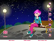 Wandering Star dress up game screenshot, featuring a woman with celestial and astrology-themed fashion