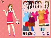 Free online dress up game where you choose an outfit and accessories for a young girl