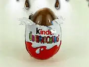 Kinder Surprise free online game showing a colorful chocolate egg with a yellow capsule toy inside