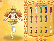 Cure Peace Fashion Style dress up game screenshot, showing a cute anime girl avatar with various fashion items and accessories.