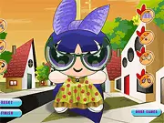 Blossom from Powerpuff Girls wearing a fashionable new outfit in the Blossom Dressup game on PlayArcadeHub.net