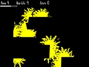 Stickman Sam 9: The Dark Maze online game screenshot showing the stickman hero in a dark labyrinth filled with traps and enemies.