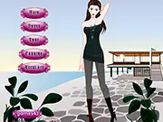 Beijing Love Story Dressup game screenshot, beautiful lady selecting a dress for a date, play free online