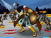 Screenshot of the Gladiator Customization game showing a muscular Roman warrior character equipped with a helmet, shield, and sword.