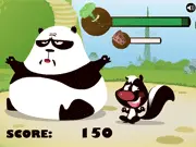 The Art Of Cutting The Cheese game screen; skunk sneaking a fart next to a sleeping panda; free online funny skill game