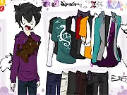 Human version of the Warriors character Ravenpaw being customized in the free online dress-up game