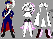 Prussia Dress Up online fashion game screenshot showing the character Prussia and various anime-style outfits.