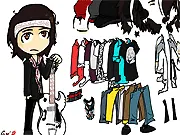 Screenshot of the Dress Up Chibi Izzy game showing the character Izzy in a cute, stylized outfit, ready for her music tour.