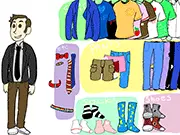 A handsome male doctor being styled with different clothes and accessories in the Dress the Doctor free online game