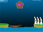 Priests n Devils free online logic puzzle game thumbnail showing priests, devils, and a boat on a riverbank