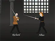 Two opponents facing off with rapiers, engaged in a duel in The Forgotten Art free fencing sword fighting game.