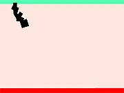 Screenshot of The Flip Side online game showing a small character flipping gravity between the floor and ceiling to avoid sharp spikes.
