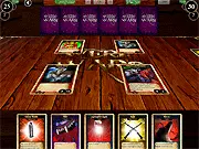 Screenshot of Were Wars 2: The Rats online card game showing two decks battling on a fantasy board against the CPU opponent
