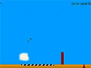 The Jump Up game screen showing a character mid-jump over a wall, aiming for a small target zone.