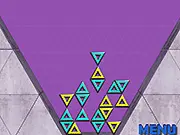 Play ThreeAngo Match 3 Online free physics puzzle game, showing falling colorful triangles on a game board in the style of Tetris