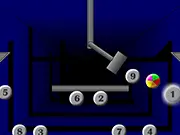 Screenshot of Ball Reflexion online game showing moving elements requiring precise clicking to test reflexes and timing