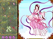 Screenshot of the Fairy Suyi dress up game, showing an elegant fairy with large wings, fashionable clothes, and sparkling jewelry. Play the free online fantasy game.