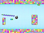 Color Dragon flying through a colorful block world, collecting magic pills and stars in the free online skill game