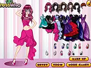 Free online dress up game: Prom Party Queen Dress Up, showing a beautiful girl in a stunning gown and accessories for prom night.