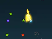 Spaceman Flight free online game screenshot, a spaceman floating in space collecting yellow stars, endless runner arcade game on PlayArcadeHub