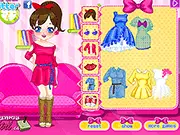 Play My Colorful Life Dress Up free online game. A happy girl wearing a bright, colorful dress and smiling.