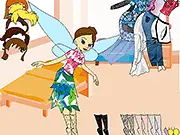 Tinkerbell in Asia free online dress up game screenshot, Tinkerbell wearing a stylish Asian-inspired outfit with a wrap skirt, fashion makeover game