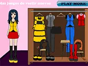 Screenshot of the Vintage Girl Dress Up game, showing a fashionable girl doll in a retro dress with various clothing options around her. Play the free online fashion game.