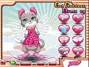 Screenshot of Cat Goddess Dress Up online game, showing an adorable cat wearing a majestic royal outfit and a crown.