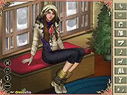 Screenshot of the New Year New Clothes dress-up game featuring a model wearing a fashionable, layered winter outfit including a stylish coat, hat, and boots.