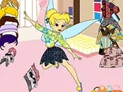 Shopping Tinkerbell online game featuring the fairy trying on a new skirt and top