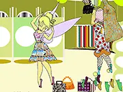 Dancing Tinkerbell Dress Up free online game screenshot showing Tinkerbell in a flowing fairy dress, posing for a dance or party with other fairies
