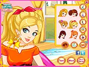 Screenshot of Summer Picnic Makeup game showing a young lady with fresh, sunny makeup, Free online beauty and makeover game
