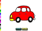Coloring Time for Kids game screenshot, child coloring a picture with a bright red crayon online on PlayArcadeHub