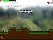 Screenshot of Rise of Tansra online action-platformer game showing the hero jumping on a monster in a castle level