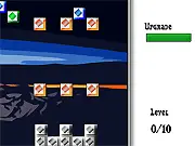 Block Defender online game screenshot, Tetris and Space Invaders hybrid gameplay, free strategy shooter puzzle game